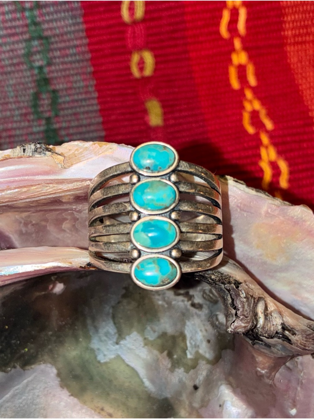 Sterling Silver Turquoise Multi-Stone Statement Ring